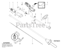 Poulan 810 EP - Poulan Pole Saw Motor/Handle &amp; Pole Pruner Shaft Assembly