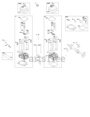 Briggs & Stratton 356447-0168-H5 - Briggs & Stratton Horizontal Engine Cylinder Head Group