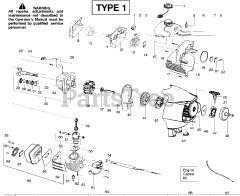 Poulan PP 446 E - Poulan Pole Saw, Type 1 (2009-01) Engine - Type 1