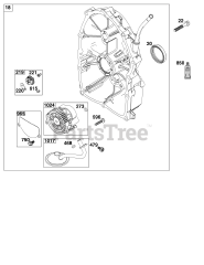 Briggs & Stratton 61H277-0010-E1 - Briggs & Stratton Horizontal Engine Crankcase Cover/Sump Group