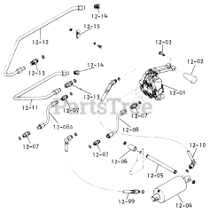 Toro 1-0630 (D-200) - Toro Lawn Tractor (1974) Hydraulic System (plate 12.1)