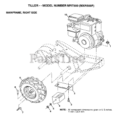 Maxim MX R500 F - Maxim Tiller MAINFRAME, RIGHT