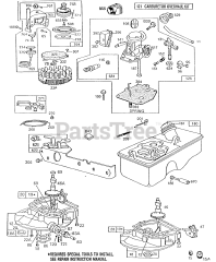 Briggs & Stratton 92508-5154-01 - Briggs & Stratton Vertical Engine Carb,FuelTank,Sumps,VertPull