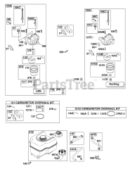 Briggs & Stratton 12E312-0100-E1 - Briggs & Stratton Horizontal Engine Carburetor, Fuel Supply