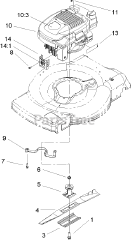 Toro 20012 - Toro 22" Recycler Walk-Behind Mower (SN: 250000001 - 250999999) (2005) Engine and Blade Assembly