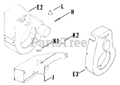 Kohler K161-28635 - Kohler K-Series Engine, Made for Moto Mower, 7hp, 5.2kW Baffles And Shroud (Cont.) 0203006389