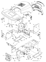 Poulan PO 16542 LT (960120087-00) - Poulan Lawn Tractor (2008-10)