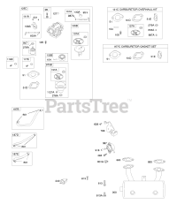 Briggs & Stratton 407577-0392-E1 - Briggs & Stratton Vertical Engine Carburetor, Exhaust System, Fuel Supply, Kit - Carburetor Overhaul