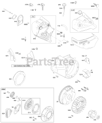 Briggs & Stratton 21A437-0111-E1 - Briggs & Stratton Horizontal Engine Blower Housing/Shrouds, Flywheel, Rewind Starter