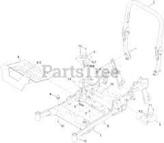 Toro 72028 (7500-D) - Toro 60" Z Master Zero-Turn Mower, Rear-Discharge Deck (SN: 416262337 - 416288793) Frame and Roll-Over Protection System Assembly