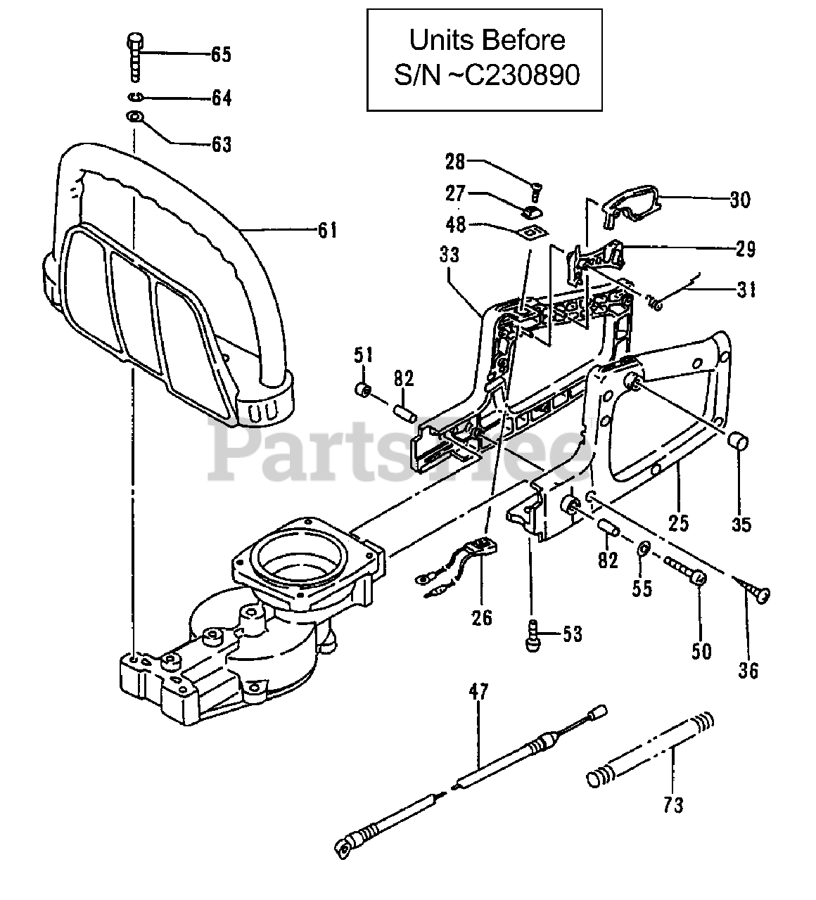 Tanaka HTD2522PF Tanaka 22" Hedge Trimmer Handles, Throttle Units
