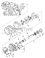 AGCO 1613 H (1691820) - AGCO 38" Lawn Tractor, 12.5hp Transmission/Right Axle Subassembly Group