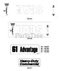 Scag SWZ-17KA - Scag Walk-Behind Mower, 17hp Kawasaki (SN: 9150001 - 9159999) Replacement Decals &amp; Information (Part 2)