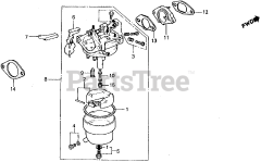 Honda EM2200 A (GE200) - Honda Generator, Made in Japan (SN: GE200-1000001 - GE200-9999999) CARBURETOR