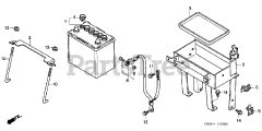 Honda H5518 NA2/D (TZAC) - Honda Multi-Purpose Tractor, Made in Japan (SN: TZAC-3500001 - TZAC-3599999) BATTERY