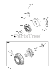 Briggs & Stratton 10R232-0019-H1 - Briggs & Stratton Horizontal Engine Flywheel, Ignition, and Starter Group