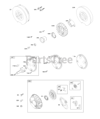 Briggs & Stratton 385447-0199-G1 - Briggs & Stratton Horizontal Engine Flywheel, Rotating Screens, Rewind Starter