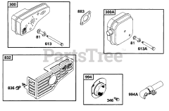 Briggs & Stratton 12C802-2320-E1 - Briggs & Stratton Vertical Engine Muffler Grps