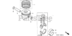 Honda GD320 QAAE (GPB) - Honda Engine, Made in Japan (SN: GPB-1000001 - GPB-1008896) PISTON + CONNECTING ROD