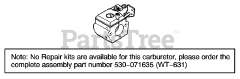 Poulan PL 25 - Poulan String Trimmer, Type 1 Carburetor Assembly (WT-631) 530071635