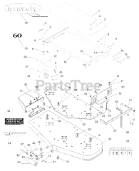 Gravely 889037 - Gravely 60" Deck for Pro-Master 300 Mower (SN: 011000 - 013999)