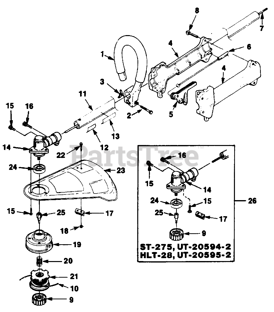 Homelite round shaft vs square shaft vs internal square hole weed eater output shaft diagram