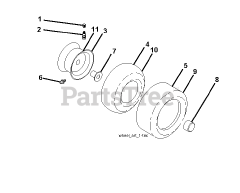 Jonsered LT 2217 A (960410113-05) - Jonsered Lawn Tractor (2012-08) WHEELS TIRES