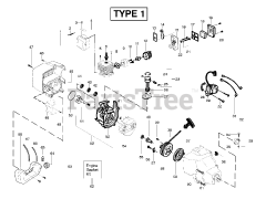 Weed Eater FL Plus LE - Weed Eater Featherlite String Trimmer, Type 1 Engine Assembly Type 1