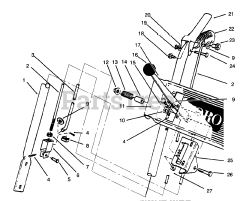 Toro 38052 (521) - Toro 21" Snow Thrower (SN: 069000001 - 069999999) (1996) Handle Assembly Right Side