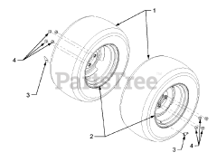 Cub Cadet GT 3204 (14A-671-710) - Cub Cadet Garden Tractor Rear Wheels