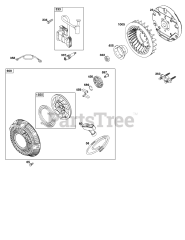 Briggs & Stratton 13L352-0137-F8 - Briggs & Stratton Horizontal Engine Flywheel, Ignition, and Starter Group