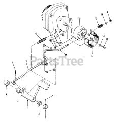 Toro 01-10K802 (C-105) - Toro Garden Tractor (1981) Clutch, Brake And Speed Control Linkage 3