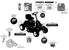 Murray 13A326JC058 - Murray Mini-Rider Lawn Tractor (2013) Label Map