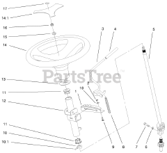 Toro 73470 (518 xi) - Toro Garden Tractor (SN: 089000001 - 089999999) (1998) Manual Steering And Tilt Assembly
