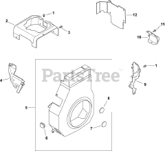 Kohler CH15-44518 - Kohler Command PRO Single Engine, Basic Version, 15hp, 11.2kW Blower Housing &amp; Baffles 6-27-59