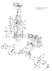 Simplicity 648 (990899) - Simplicity Yeoman Lawn Tractor Steering &amp; Front Wheel Group