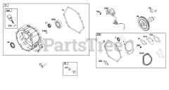 Briggs & Stratton 25T237-0347-H5 - Briggs & Stratton Horizontal Engine Crankcase Cover/Sump Group