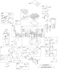 Briggs & Stratton 192432-1175-E2 - Briggs & Stratton Horizontal Engine Crankshaft, Crankcase Cover, Breather, Cylinder, Piston, Dipstick