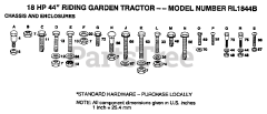 Electrolux/AYP RL 1844 B - Electrolux/AYP Lawn Tractor (1991) HARDWARE (CHASSIS AND ENCLOSURES)