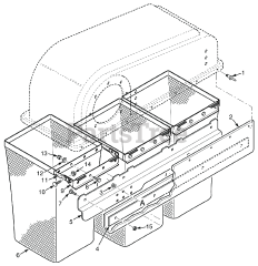 Scag GC-3B (06334) - Scag Fabric 3-Bag Grass Catcher (SN: P3500001 - P3599999) GC-3B BAG SUPPORT COMPONENTS