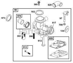 Briggs & Stratton 10C902-2002-E1 - Briggs & Stratton Vertical Engine Carburetor Group