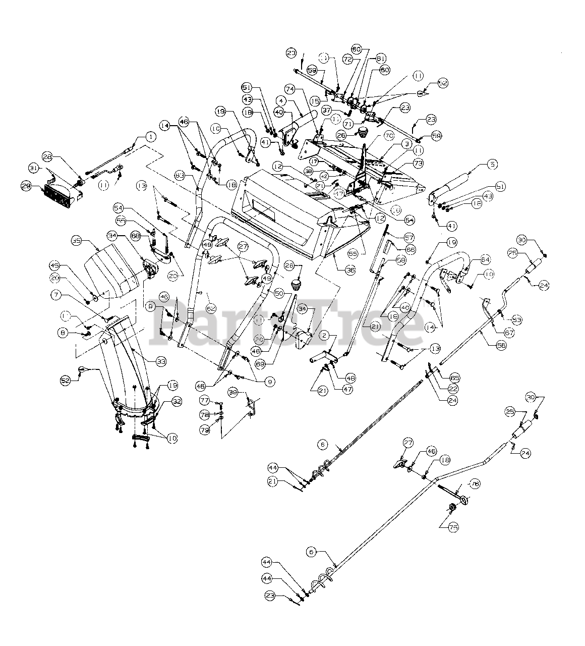 YardMan 317E633E401 YardMan Snow Thrower (1997) Handle Assembly