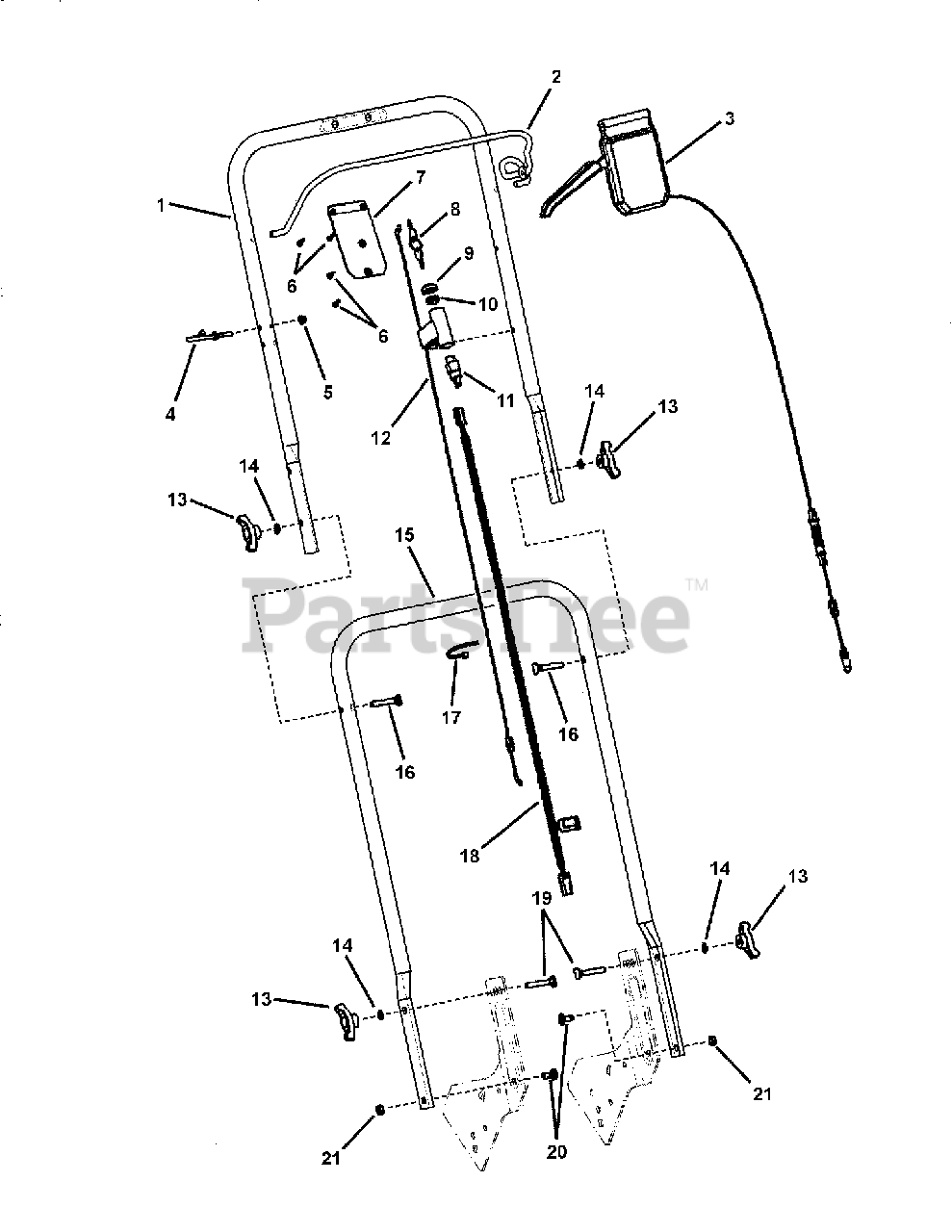Bail Cable For Brute/Murray 22" Walk-Behind Mower - Replacement For 7103977, 7101861 (6.75HP Models)