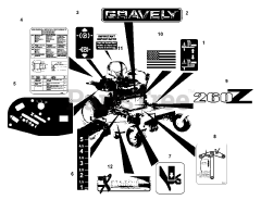 Gravely 992146 (PM 252M) - Gravely Pro-Master 52" Zero-Turn Mower, 23hp Kohler (SN: 000101 - 000400)