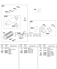 Briggs & Stratton 433447-0116-E2 - Briggs & Stratton Horizontal Engine Muffler, Muffler Adapters