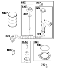 Briggs & Stratton 40R677-0007-B5 - Briggs & Stratton Vertical Engine Lubrication Group