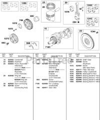 Briggs & Stratton 583447-0317-E2 - Briggs & Stratton Horizontal Engine Piston, Rings, Crankshaft, Flywheel, Bearing Sets