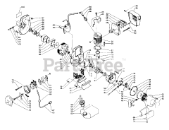 Echo GT-160 - Echo String Trimmer (Original Version) Engine, Crankcase, Fan Housing, Starter, Ignition, Clutch