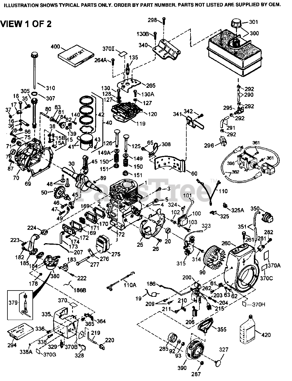 Craftsman 143.051001 - Craftsman Engine, Made by Tecumseh Engine Parts List #1