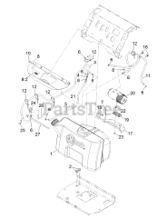 Exmark VTS541KA363CA - Exmark 36" Vantage S-Series Stand-On Mower, Kawasaki, CARB (SN: 313000000 - 313999999) (2013) Fuel Tank Mounting Assembly
